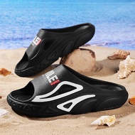 Men's Trendy Brand Printed Slides EVA Platform Beach Slippers Non-Slip Outdoor Casual Slides