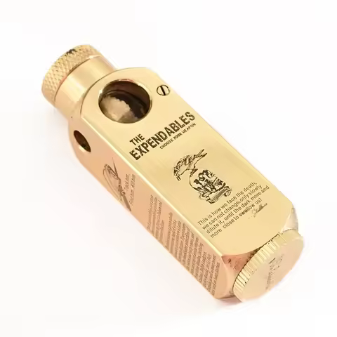 New Luxury Heavy-duty Trench Shaped Brass Lighter with Laser Carved Hexagonal Patterns Personalized 