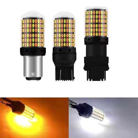 Dual Color T20 LED 7443 W21/5W Bulb 1157 BAY15D P21/5W Led T25 3157 P27/7W Car DRL Turn Signal Lamp 