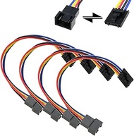 MEETOOT 4PCS 17.5cm/6.89inch Fan Adapter Cable CPU Fan 5 Pin to 4 Pin Interface Connector Converter 