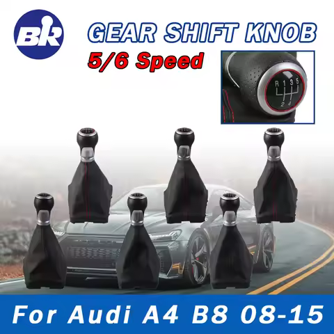 New Product Shift knob With Dust Cover Manual 5 6 Speed For Audi A4 S4 B8 8K A5 8T Q5 8R S Line 2007