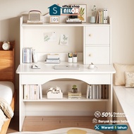 NR Meja Belajar Study Table With Book Shelf Office Computer Desk With Storage Rack Home Meja Tulis B