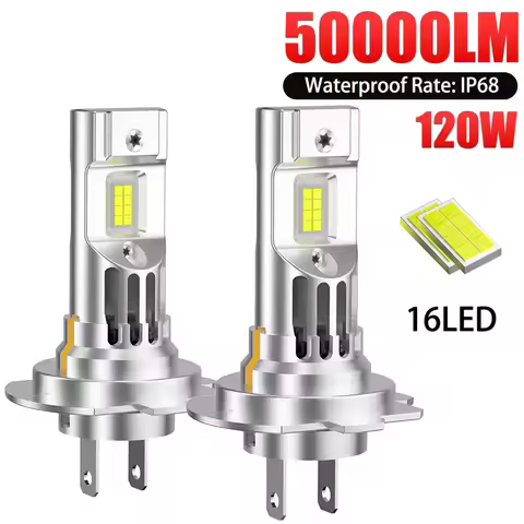 2X 12V 24V H7 LED Headlight H11 H4 H8 9005 HB3 9006 LED Bulb CSP 120W 50000LM Automotive Lighting Ac