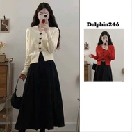E1 Women's soft knitted long-sleeved solid color sweater with cute 3D bow Korean fashion L179 N-52 e