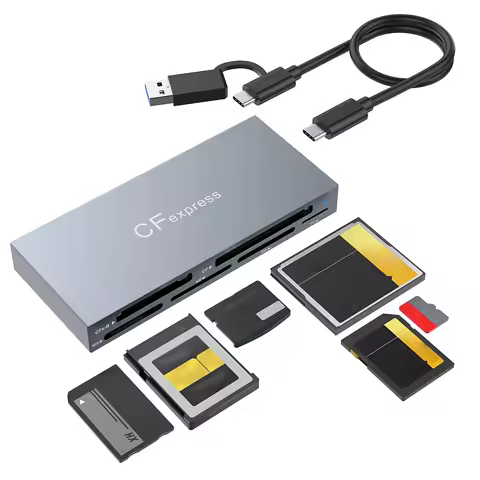 6 in 1 CFexpress Type B/CF/XD/MS/SD/TF CF Express B Card Reader 10Gbps Multi Memory Card Reader with