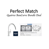 Blanco Quatrus Double Bowl Sink Bundle With GROHE Mixer Tap