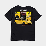 KARIMAKE Unisex Children's Distro T Shirt Car Print HONDA CIVIC FERIO EK9 TYPE R JDM V2