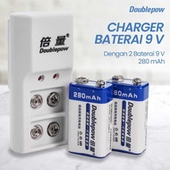 2 Slot 9V Rechargeable Battery Charger with 9V 2 PCS - DP-B09