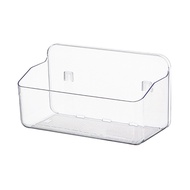 Transparent Plastic Shower Box with Wall-Mounted Shampoo Holder, No Need to Drill Holes.