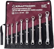 Kraftwerk 3497R 8-Piece Double Ring Spanner 6-22 mm Roll Bag