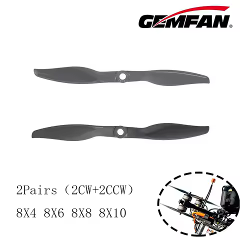 2Pair Gemfan Vortex 8X4 8X6 8X8 8X10 Propeller Gray Glass Fiber Nylon CW CCW Propeller for FPV Fixed