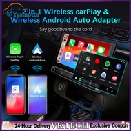 【Local Shipment】Wired To Wireless Carplay & Android Auto 2 in 1 Dongle 2.4/5G WiFi Adapter for Cars
