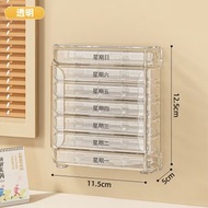 一周七天便捷式藥盒 28格分類藥盒 老人隨身帶藥盒 抽拉式藥品分裝盒（平行進口）（快遞送貨上門）