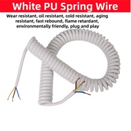 White PU spring wire 2-core 3-core 0.5/0.75/1/1.5/2.5 flat spiral wire expansion cable power cord -1