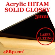 Custom Akrilik Hitam Solid 3 mm / Acrylic 2 mm Sheet Lembaran Laser