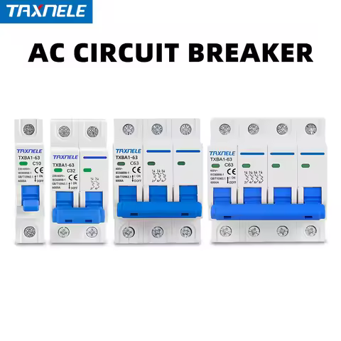 AC MCB 1P 2P 3P 4P 230V 400V 6KA Mini Circuit breaker Air Switch 10A 16A 20A 32A 40A 50A 63A Overloa