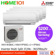 (PRE-ORDER) Mitsubishi StarMex Multi-Split AirCon MXY-4H38VG/MSXY-FP10VG x 3 + FP18VG