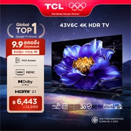 NEW 2025 TCL ทีวี 43 นิ้ว 4K UHD Google TV รุ่น 43V6C HVA Panel ระบบปฏิบัติการ Google/Dynamic Color 