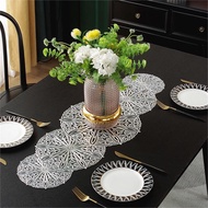 Table Runner Hollow Dining Table Runner Heat Resistant Table Runner Flower Shaped Vinyl Table Runner