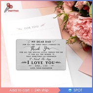 [Prettyia1] Engraved Wallet Insert Card Gift Unique Insert Note Card Greeting Card for Christmas Proposal Engagement Papa Dad