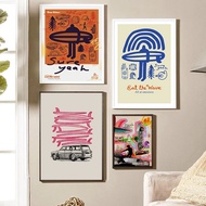 Trippy Collage Surf Mur Art Canvas Painting Vintage Beach Abstract Poster Prints Surf Wagon Photo fo