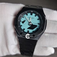 《改裝訂製》G-SHOCK特別限量版 黑藍色 男裝女裝手錶鋼錶電子錶 防水潛水錶 農家橡樹 Casioak Casio G Shock Special Limted Edition GA2100 Luxury Men Ladies Watch Black blue