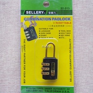 SELLERY Three-Code Gold Hook Combination Lock 22mm Made In Taiwan 22-313 Luggage Toolbox