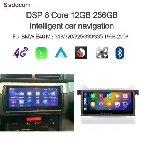 8.8" Android 14.0Carplay autoradio 8GB 256GB ROM 8GB RAM Car Audio GPS navigation Glonass for BMW E4