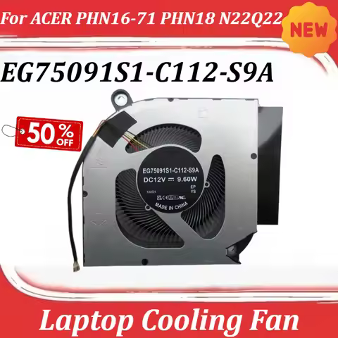 Laptop Cooling Fan For ACER PHN16-71 PHN18 N22Q22 EG75091S1-C112-S9A DC12V 9.60W