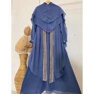 New Gamis Syari Ceruty Babydoll Variasi Renda / Variasi Tangan Kancing