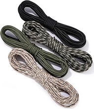 Goxiry 48 m Paracord 4 mm Tear-Resistant 100% Nylon Rope 9 Core Strands 4 Pieces x 12 m Paracord Set