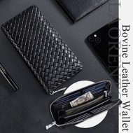 LAORENTOU Mens Bovine Leather Wallet&Cards Holder  Multi-function Zipper