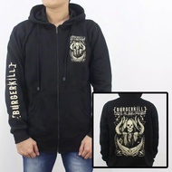 Jaket Sweater Hoodie Zipper Bugerkill Hardcore Pria Wanita Distro