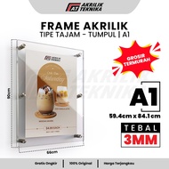 A1 3mm Acrylic Wall Frame | Wall Poster Frame | Acrylic Promotional Menu Display