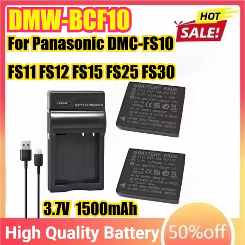 DMW-BCF10 Camera Battery or USB Charger For Panasonic DMC-FS10 FS11 FS12 FS15 FS25 FS30 FS33 FS4 FS4