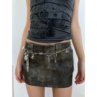 Retro y2k Spicy Girl Heavy Craft Multi-Element Heart Waist Chain Design Sense Sweet Cool Versatile A