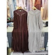 ELVIRA DRESS | Premium Dobby Print Dress with Elegant Embroidered Tile Combination | Eid Wedding Dre