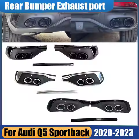 For Audi Q5 Sportback 2020-2023 Car Rear Bumper Lip Splitter Diffuser Exhaust Tips Rear Bumper Fake 