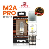 Lampu motor depan LED AYOTO M2A M2B PRO H6 AC DC motor matic bebek AC DC
