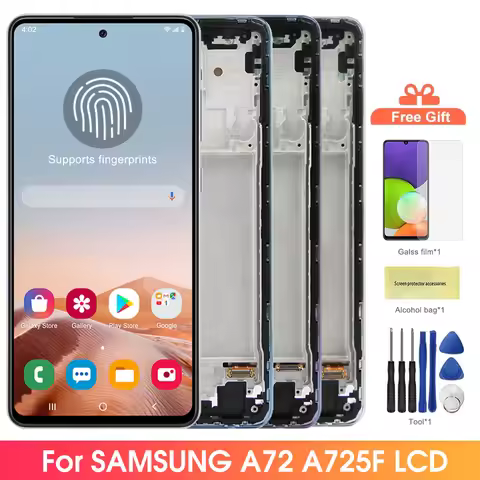 Super AMOLED A72 Display Screen, for Samsung Galaxy A72 A725F A725F/DS L cd Display Digital Touch Sc