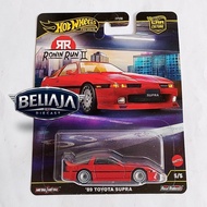 HOT WHEELS 89 TOYOTA SUPRA RED RONIN RUN 2 PREMIUM RUBBER TIRES