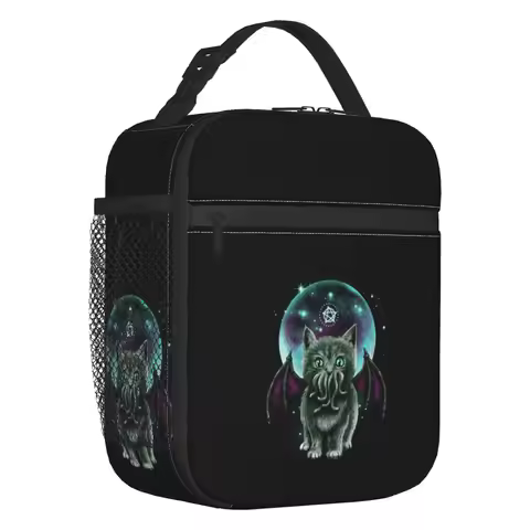 Harajuku Call Of Cthulhu Insulated Lunch Bag School Office Kaiju Cat Monster Lovecraft Film Portable