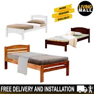 Living Mall Ronie Series Super Single Wooden Bed Frame Collection in 15 Designs 3 Colours