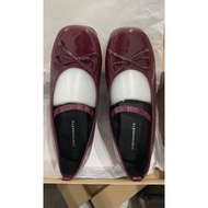 (Ready Siap Kirim) Cozymarkets - Minete Ribbon Ballet Flatshoes Warna Glossy Burgundy