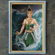RATU Nyi Roro kidul printed painting wall decoration South Coastal queen/ plus frame size 85*55