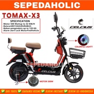Sepeda Listrik CELCIUS TOMAX X3 500 Watt 12 AH Electric Bike