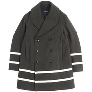 全新未使用EMPORIO ARMANI ARMANI 男士外套，尺寸 6K1L80，100% 羊毛，織帶設計，Logo 扣，雙排扣，卡其色/象牙色，尺寸 50，正品，2021 年，黑色標籤。