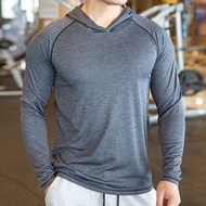 <901>Ciw【Ready Stock】Autumn Gym Men T Shirt Casual Long Sleeve Slim Tops Tees Elastic T-Shirt Sports