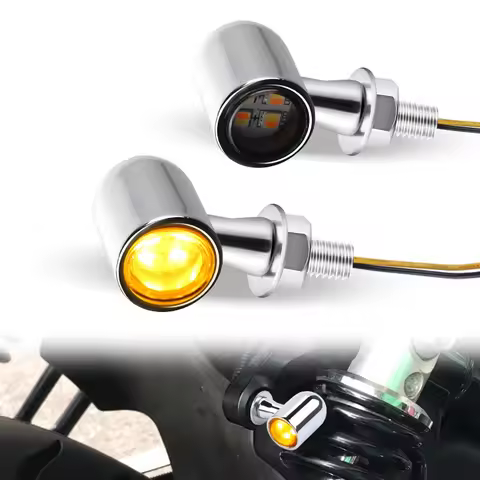 Chrome Aluminium Mini Motorcycle led Turn Signal Light Bullet Indicator signal lamp For Touring Soft
