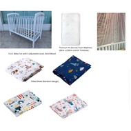 Seni Daya Angelcot Solid Wood Baby Cot 24 x 48 Inch c/w 3 inches Foam Mattress (Cot+Mattress+Mosquit